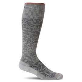 Sockwell DAMASK Women's Compression, Swelling, Quick Drying, Sweat Absorbent, Odor Resistant, Warm, Wool Material, Cold Protection, Self-Care, Merino Wool Socks, High Socks, oyster