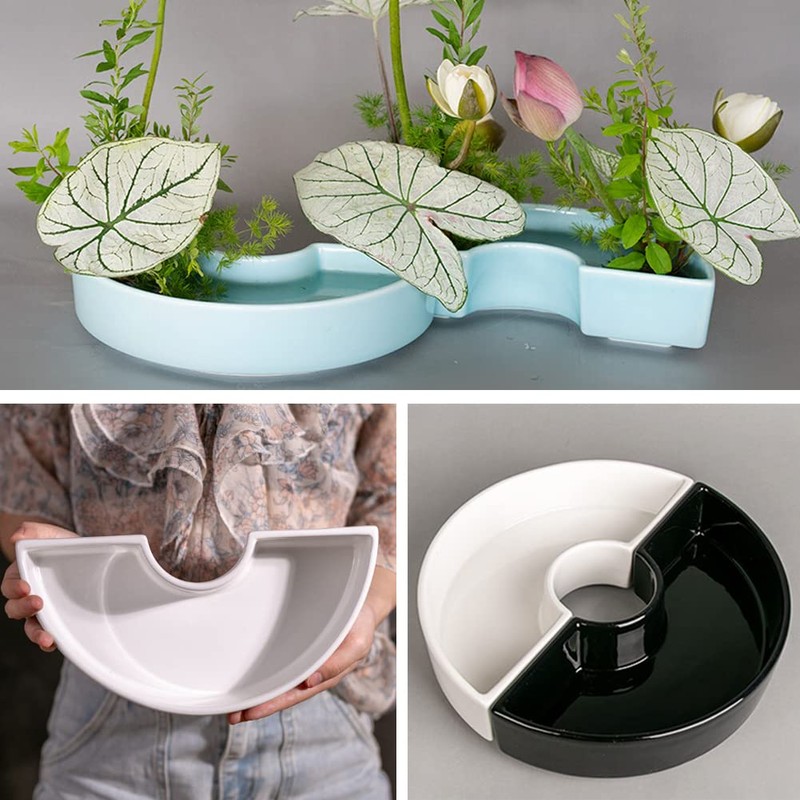 Highawk Flower Vase, Flower Arrangement, For Ikebana Flowers, Basin, Semicircle,
