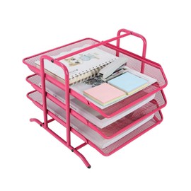 EasyPAG Desk Organizer Tray with 3 Sliding Trays for Letters Documents Mail F...
