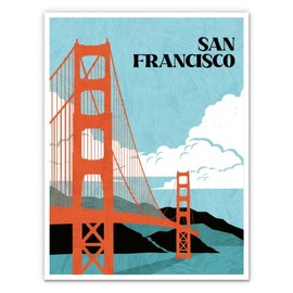 San Francisco Golden Gate Bridge California - 12" Vinyl Sticker Waterproof Decal