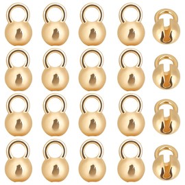 Beebeecraft 1 Box of 28 Pearl Tips 18 Carat Gold-Plated Brass Knot Covers Shell End Caps Crimps Beads Ball Chain Connector Clasp for Jewellery Making