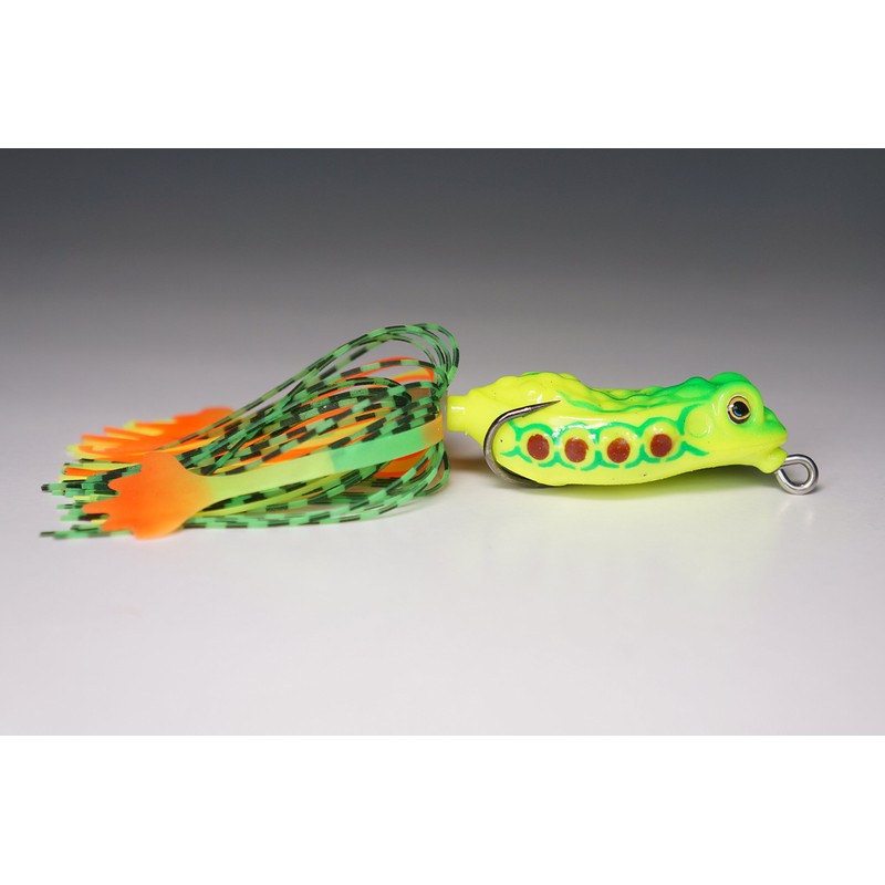 FISHIN ADDICT Frog top surface weed-less fishing lure MARDI GRAS