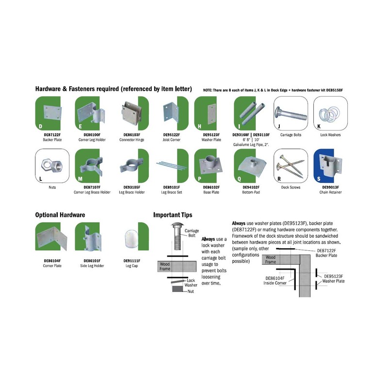 Dock Edge Stationary Dock Leg Brace Set, 3-Pack