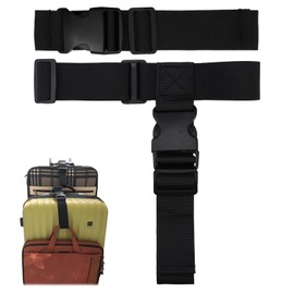 Add a Bag Luggage Strap,2 Pack Luggage Straps Heavy Duty Adjustable Suitcase Connector Belt Travel Baggage Attachment Accessories T-Type Straps for Connecting Your 3 Luggage Suitcases Together