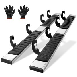 VEVOR Running Boards, 6" Step Bars Compatible with 2007-2018 Chevy Silverado/GMC Sierra 1500 Crew Cab, 2019 2500HD/3500HD/1500 LD, 201 Stainless Steel Side Steps Nerf Bars, 500LBS Capacity, 2 Piece
