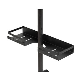 WENKO Turbo-Loc® Altarella S Shower Rail Caddy, Black, No Drilling Required, Black