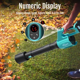 YARDCARE Electric Cordless Leaf Blower with Battery and Charger, 5-Speed + Turbo Mode, 4.0Ah Lightweight Battery Powered Powerful Blower for Blowing Leaves, Patio Cleaning, Blowers for Lawn Care