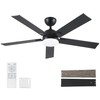 Rayqueen 52 Inch Ceiling Fans with Lights and Remote, Black