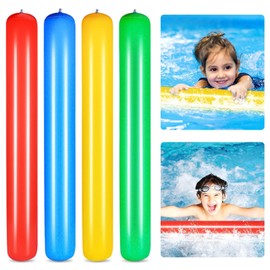 Pack of 4 Swimming Noodle Pool Noodle, Super Long Inflatable Noodle Float for Children and Adults, Swimming Pole, Pool Water Noodle, Swimming Noodle Float Toy, for Bathing or Aqua Sports