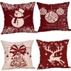 HIQE-FL Linen decorative cushion, Christmas cushion cover 45 x 45