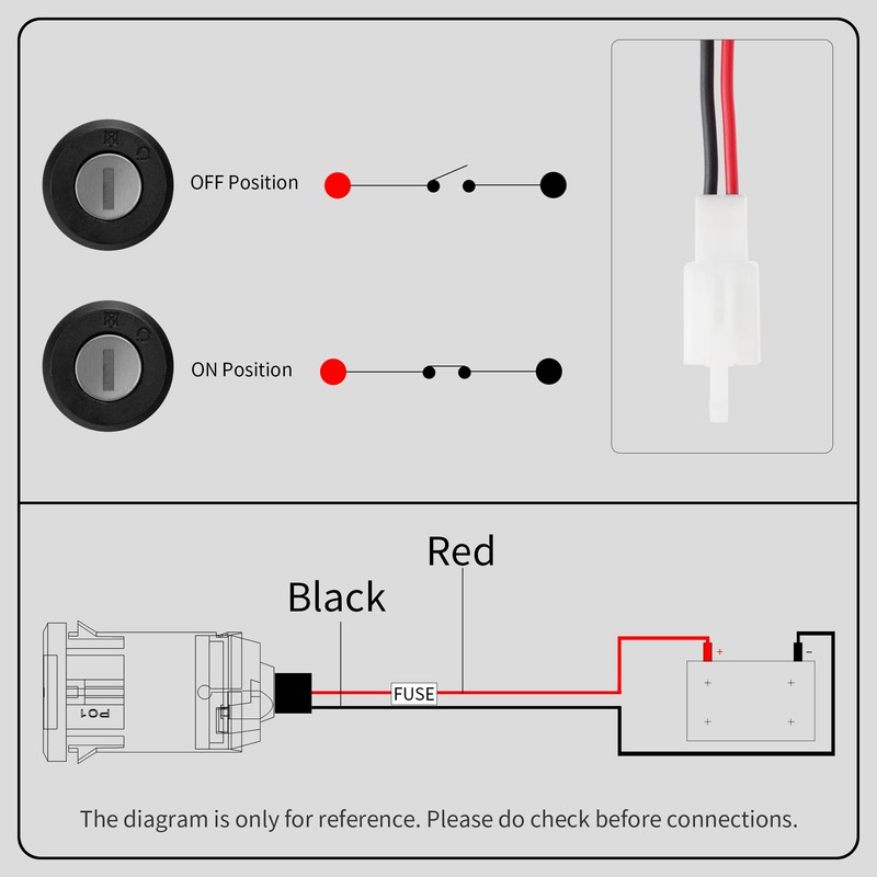 Ignition Key Switch Lock 2 Wire - Key Switch Starter
