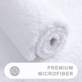 OLANLY Soft Microfiber Small Bath Mat, Super Absorbent Plush Shaggy Bathroom mat, Machine Washable Dry Bathroom Rug, Non-Slip Bath Mats for Bathroom Floor, Tub and Shower, 16x24, White