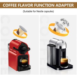 Reusable Coffee Pods Adapter Compatible with Delonghi ENV135, Capsule Converter for Vertuoline GCA1, Stainless Steel NS vertuo pod Adapter Compatible with VertuoNext & VertuoPOP ect.