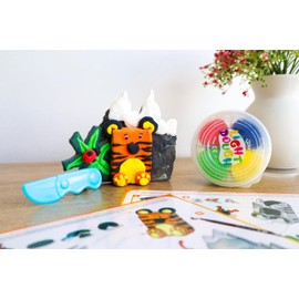 Maped Creative Modelling Friends Modelling Set with Air-Hardening Modelling Clay Wild: Zebra & Tiger