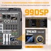 TKLBLS Audio Mixer, 4 Channel Sound Board Mixing Console with
