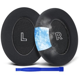 SOULWIT Full Cooling Gel Replacement Earpads for Bose QuietComfort(QC) Ultra Wireless Headphones, Ear Pads Cushions with Breathable Ice Silk Fabric and High-Density Noise Cancelling Foam - Black