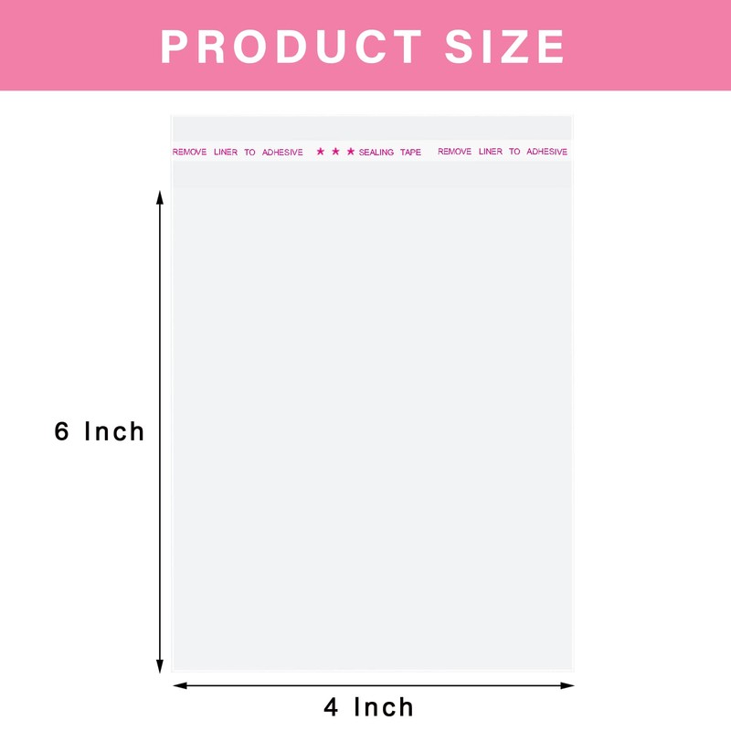 Cookie Bags for Packaging,4x6 Inches Clear Self Sealing Cellophane Bags