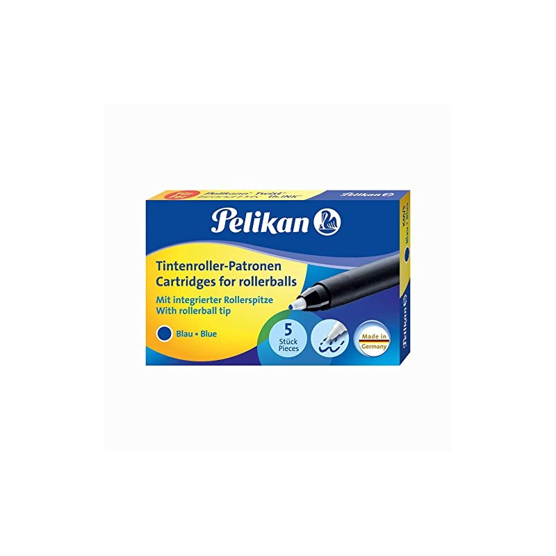Pelikan 943399 Patronen für Tintenroller, blau, 5 Stück
