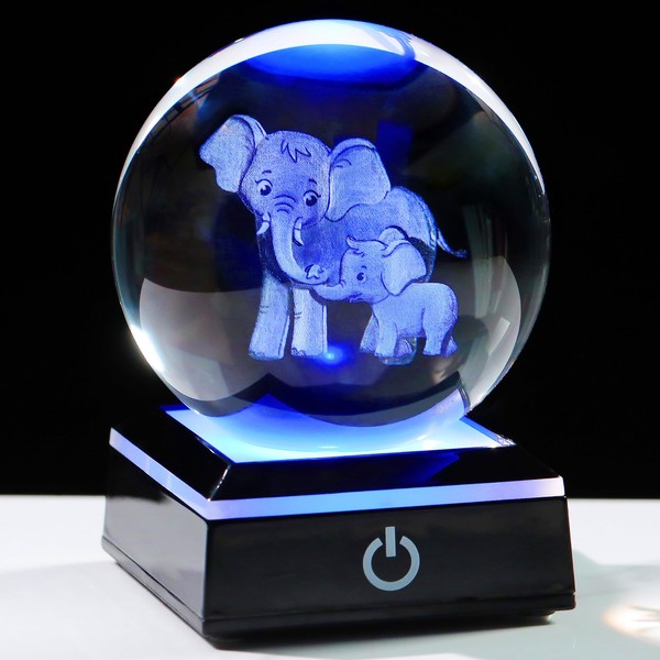 Elephant Gifts For Women Decorations For Home, 3D Crystal Elephant Decor Figurines Statue Gift For Elephant Lovers mom grandma birthday gifts for mom from daughters son unique gift ideas Stuff