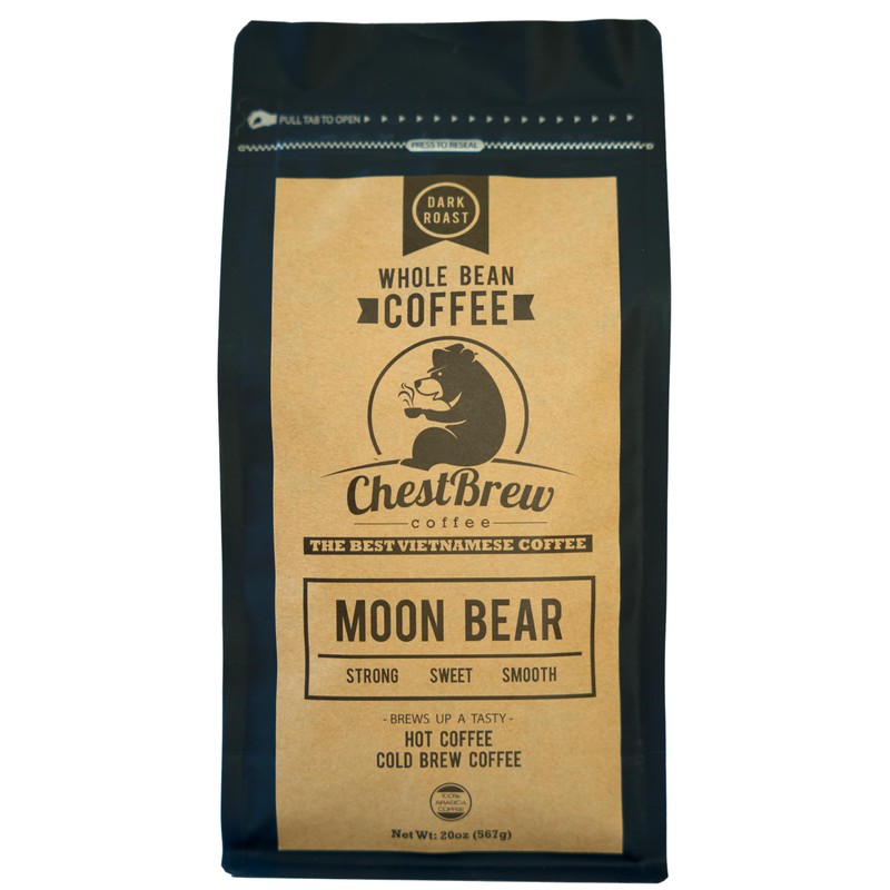 ChestBrew Moon Bear – Strong Smooth Vietnamese Whole Bean Coffee,