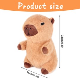 KQWVZ Capybara Plush Toy, 23 cm Capybara Cuddly Toy, Water Pig Cuddly Toy, Cute Capybara Plushies with Clothes and Accessories, Capybara Stuffed Toy for Birthday Gift (Type C)