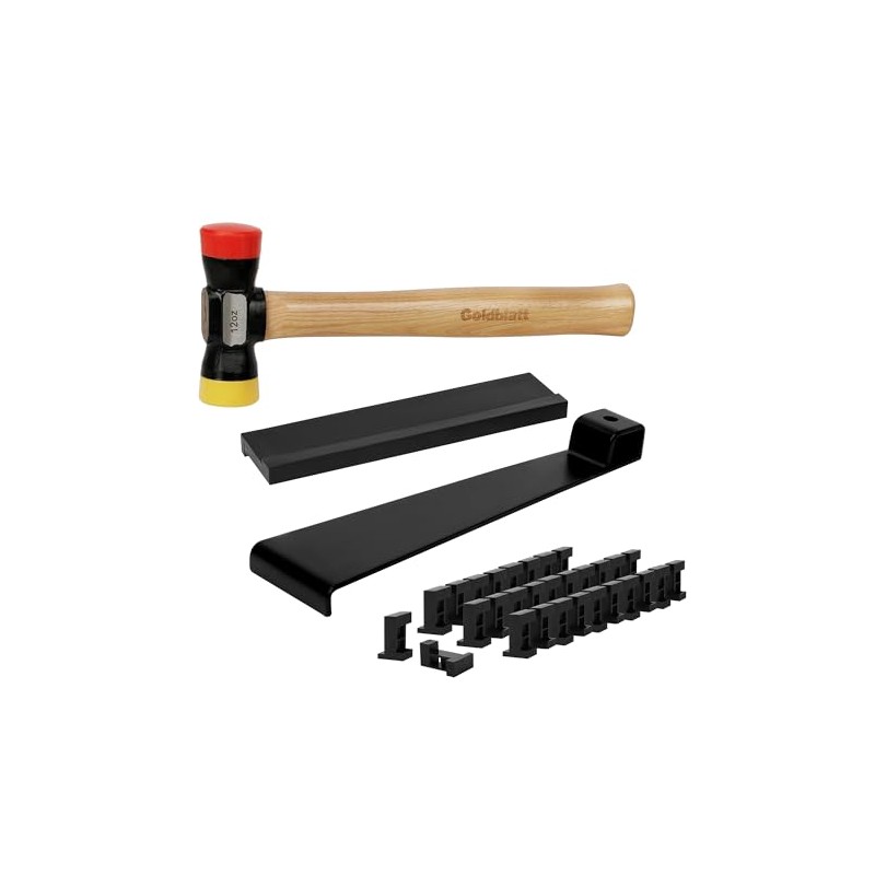 Goldblatt Laminate Wood Flooring Installation Kit with Reinforced Double-Faced Mallet,