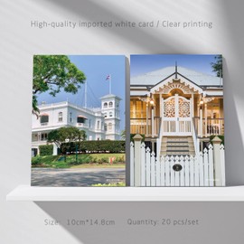 xtvinvm Brisbane Australia Travel Postcards from Around the World Vintage Postcard Pack for Mailing Business Christmas Holiday Birthday Postcards with Mailing Side Set of 20