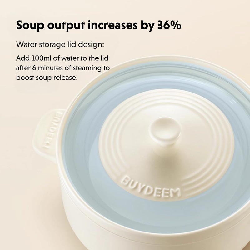 BUYDEEM A513 Ceramic Steam Pot for G32 Food Steamer, 1.5L,
