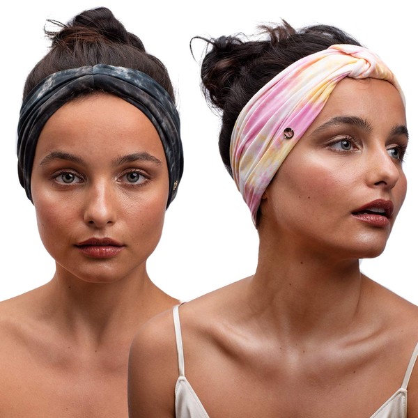 BLOM Tie Dye Headband - Headbands for Women, Sweat Resistant Headband, Headbands for Women Non Slip, Workout Headbands, Breathable Lightweight Tencel Fabric Headband for Yoga