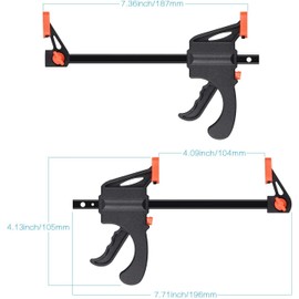 Slzhds 6 Pcs Abrazadera de Carpintería, F Barra de Madera Herramienta, 4 Pulgadas Abrazaderas, Herramientas para Carpintería para Madera Abrazadera de Barra F, para Carpintería, Proyectos Diy (Negro)