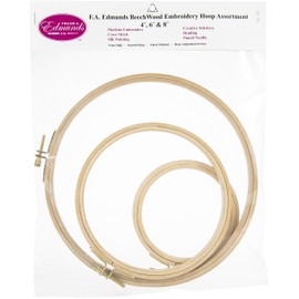 FRANK A EDMUNDS 4", 6" & 8" Beechwood Embroidery Hoop Set 3/Pkg