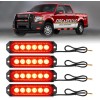 Safety Warning Light Emergency Strobe Grille Lights 4Pcs 6 LED