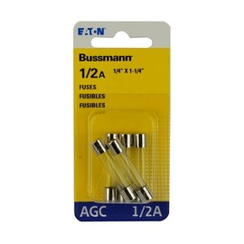 Bussmann Series AGC 0.5 Amp Fuse, 250 Vac and IR 35 A, Retail Pack - 5 Pieces