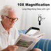 10X Magnifying Glass with Light, Rechargeable Magnifier with 3 Color