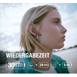 Fresh 'n Rebel Twins Fuse, True Wireless kabellose In-Ear-Bluetooth-Kopfhörer mit Spitze, mit Sprachassistent, Touch-Steuerung und eingebautem Mikrofon, 30 Stunden Spielzeit (Ice Grey)