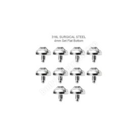 Luxe Modz  10 Dermal Anchor Tops For 4mm Flat Bottom CZ Gem Set Dome 16 Gauge