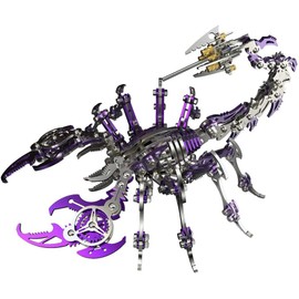 Tirff 3D Metal Jigsaw Puzzle, 3D Metal Jigsaw Puzzles, Laser Cut Puzzles, King Scorpion Model, Construction Toy for Children and Adults, 454 Pieces (Purple)