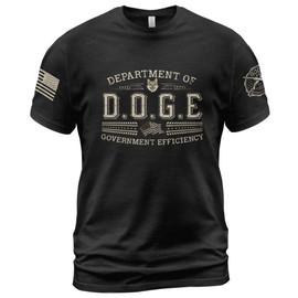 VATANAS Doge Department of Government Efficiency Shirt, Doge Shirts with American Flag, Political Tshirts 1 (Black-M)