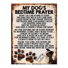 MY DOG'S BEDTIME PRAYER RETRO STYLE METAL TIN SIGN/PLAQUE (BORDER COLLIE)