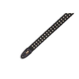 Levy's Leathers 2" Distressed Cotton Guitar Strap with Metal Ring Design; Black (MC8TWEY-BLK)
