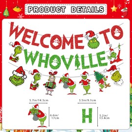 Welcome To Whoville Banner Whoville Christmas Decorations Christmas Party Decorations with Christmas Table Decorations for Whoville Decorations Merry Christmas Decorations