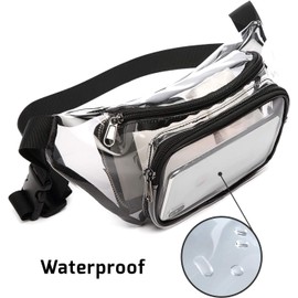 Clear Fanny Pack Women, Waterproof Small Clear Waist Bag Cute Waist Pack with Adjustable Strap, Clear Bag Stadium Approved,4