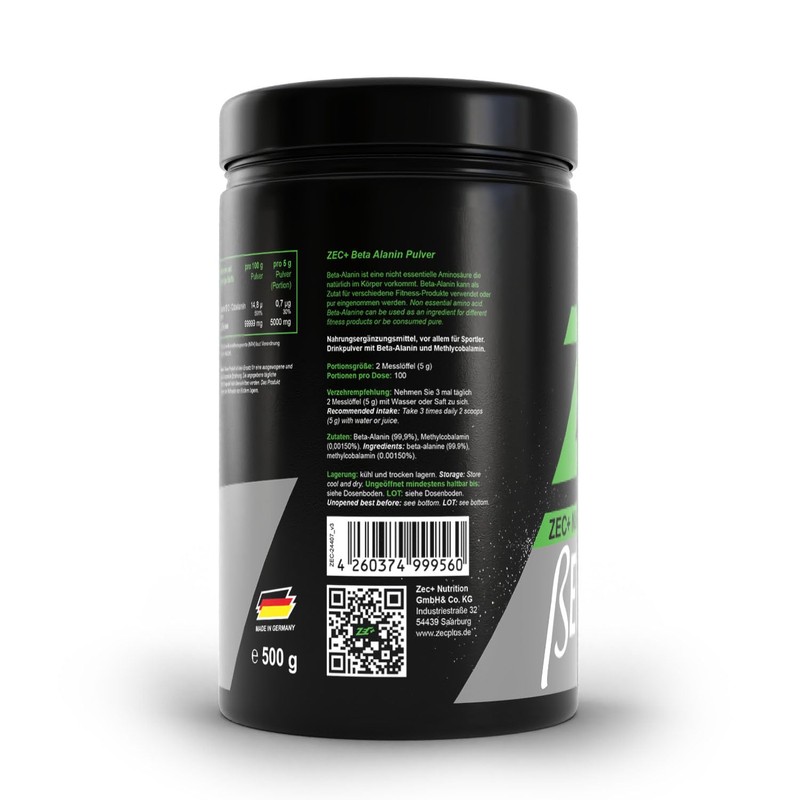 Zec + Beta Alanine Powder Drink | Pure Beta Alanine