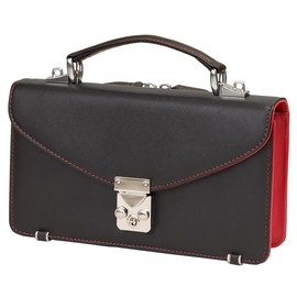 Diablo Second Bag Men's Leather 2-in-1 Integrated Wallet Bag with Strap [KA-518], multicolor (black / red)