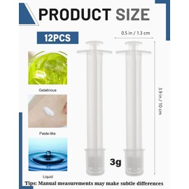 JUKOTA Pack of 12 Disposable Vaginal Applicators for Intimate Showers, Enema, Hygienic Thread Injector Applicators, Lubricant Applicator, Syringe, Lubricant Tube for Most Suppositories Unguent