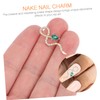 OHPHCALL 4pcs Snake Nail Charms Chic Nail Art Jewelry Easy