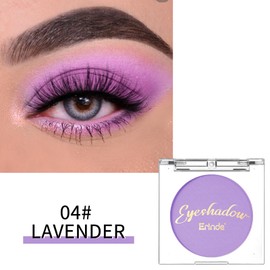 Erinde Single Purple Matte Eyeshadow Palette, Velvet Eye Shadow Compact Powder Natural Makeup, Long-Lasting Eye Makeup, Ultra-Blendable, Pigmented Color, Vegan Formula, 04# LAVENDER