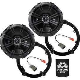 KICKER Speakers 6.5 inch for Honda Civic (Coupe, Sedan) 2016-2020 Upgrade Kit - Pair of DS Series with Adapters and Harness, Coaxial 6 1/2 Car Audio Rear Deck Speaker DSC650, 43DSC6504