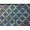 Gold Moroccan Arabic Damask Fabric Navy Blue Curtain Upholstery -