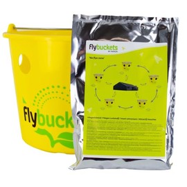 Flybuckets Fly Trap + Attractant - Fly Protection for Horse Pastures